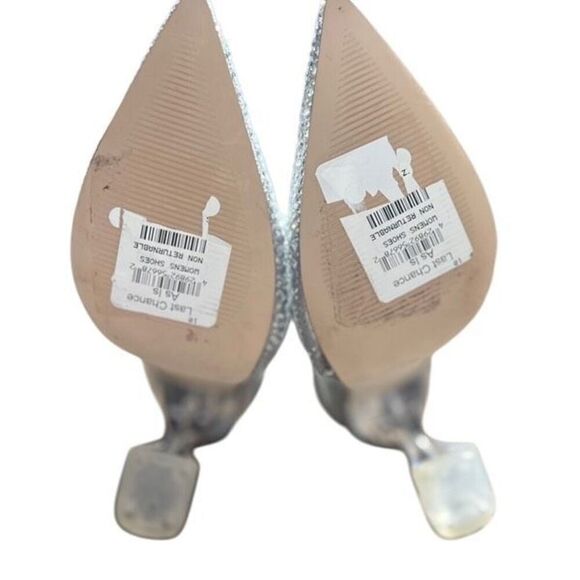 Steve Madden Vivy NWT Glamorous Silver Heeled Boots with Rhinestones and Stilett - Picture 6 of 6